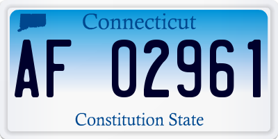 CT license plate AF02961
