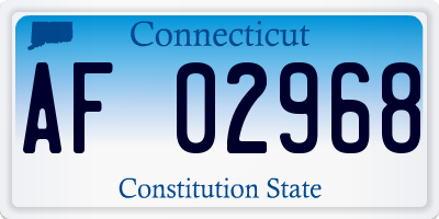 CT license plate AF02968