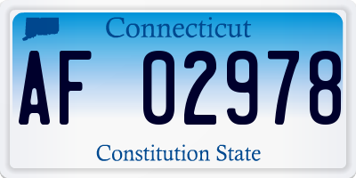 CT license plate AF02978