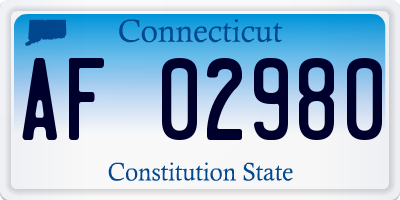CT license plate AF02980