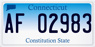 CT license plate AF02983