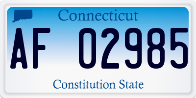 CT license plate AF02985