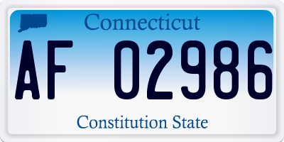 CT license plate AF02986