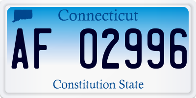 CT license plate AF02996
