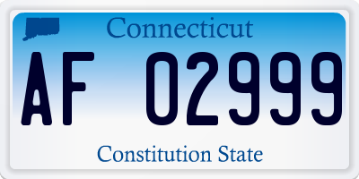 CT license plate AF02999