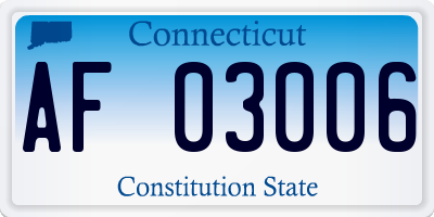 CT license plate AF03006