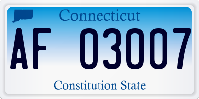 CT license plate AF03007