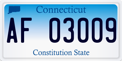 CT license plate AF03009