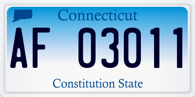 CT license plate AF03011