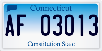 CT license plate AF03013