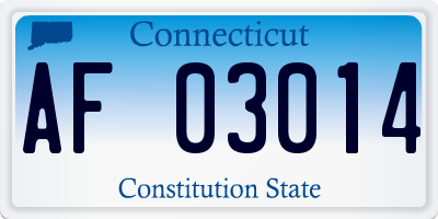 CT license plate AF03014