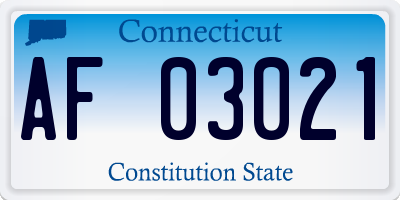 CT license plate AF03021