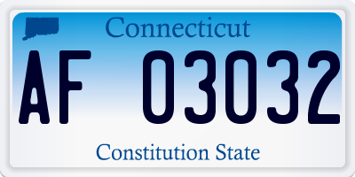 CT license plate AF03032