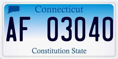 CT license plate AF03040