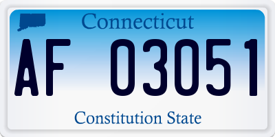 CT license plate AF03051