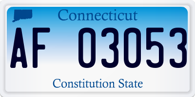 CT license plate AF03053