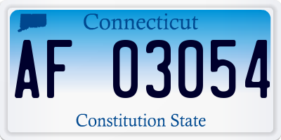 CT license plate AF03054