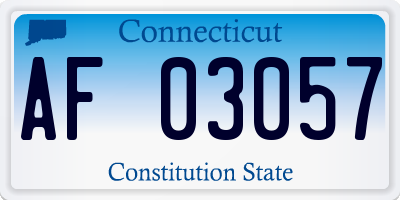 CT license plate AF03057
