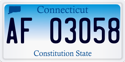 CT license plate AF03058