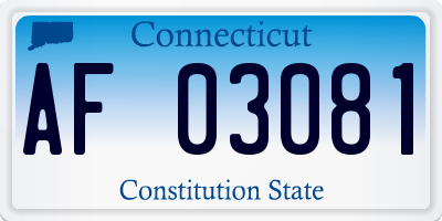 CT license plate AF03081