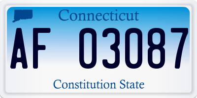 CT license plate AF03087
