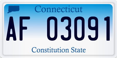 CT license plate AF03091