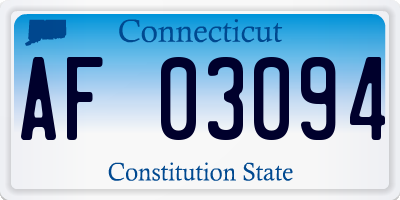 CT license plate AF03094