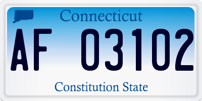 CT license plate AF03102