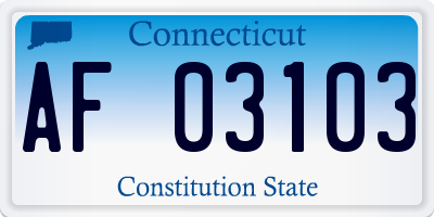 CT license plate AF03103