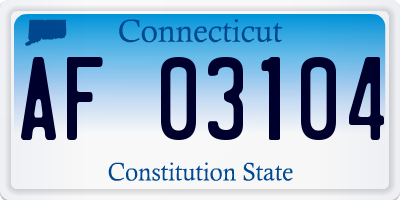 CT license plate AF03104