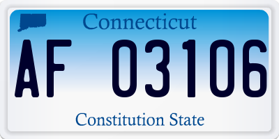 CT license plate AF03106