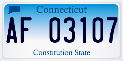 CT license plate AF03107