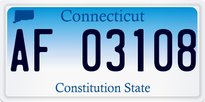 CT license plate AF03108