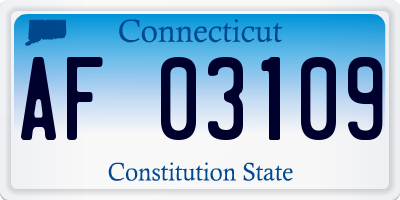 CT license plate AF03109