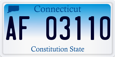 CT license plate AF03110