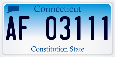 CT license plate AF03111