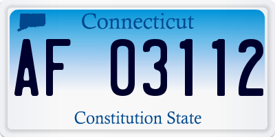 CT license plate AF03112