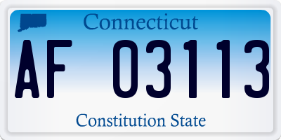 CT license plate AF03113