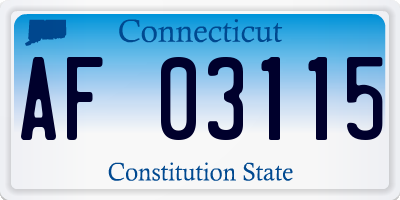 CT license plate AF03115