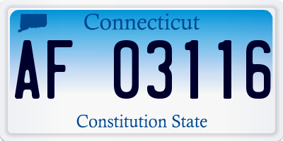 CT license plate AF03116