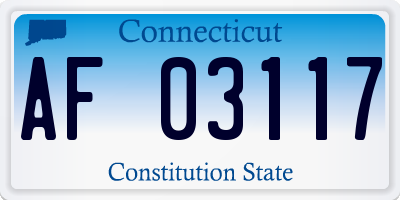 CT license plate AF03117