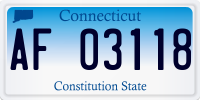 CT license plate AF03118