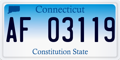 CT license plate AF03119