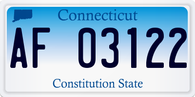 CT license plate AF03122