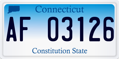 CT license plate AF03126