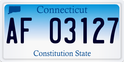 CT license plate AF03127