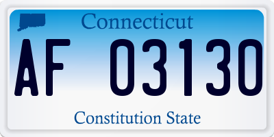 CT license plate AF03130