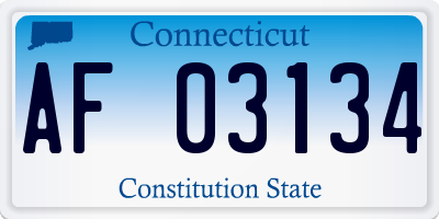 CT license plate AF03134