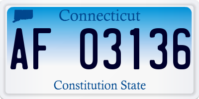 CT license plate AF03136