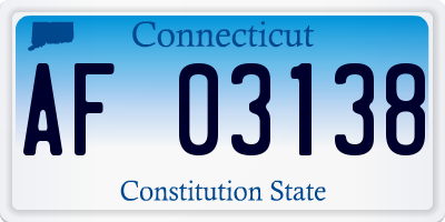 CT license plate AF03138